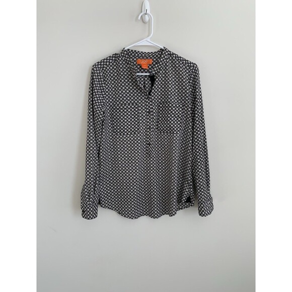 Joe Fresh Womens Blouse Size S/P Top Long Sleeve Shirt Button Up Sheer Pockets - Picture 1 of 6